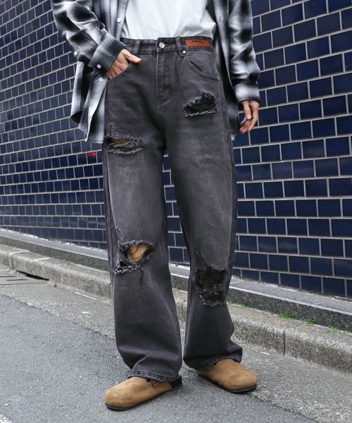 【セール】INFLATION／ウォッシュワイドデニム 2103032（デニムパンツ）｜INFLATION（インフレーション）