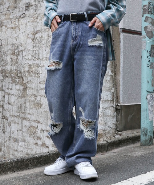 【セール】INFLATION／ウォッシュワイドデニム 2103032（デニムパンツ）｜INFLATION（インフレーション）