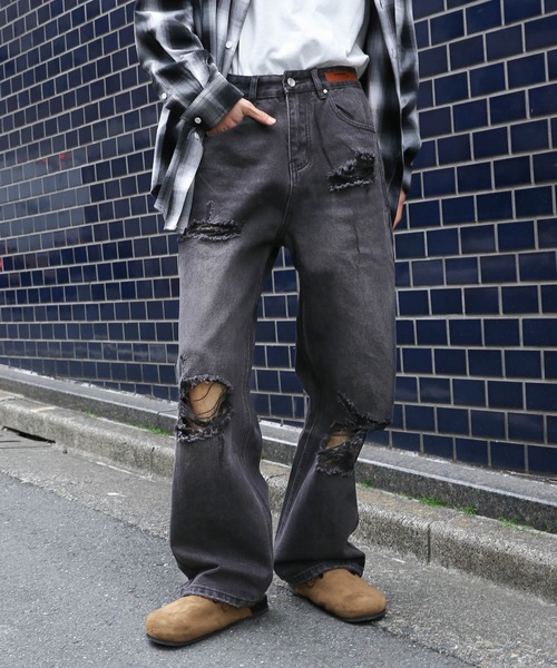 【セール】INFLATION／ウォッシュワイドデニム 2103032（デニムパンツ）｜INFLATION（インフレーション）