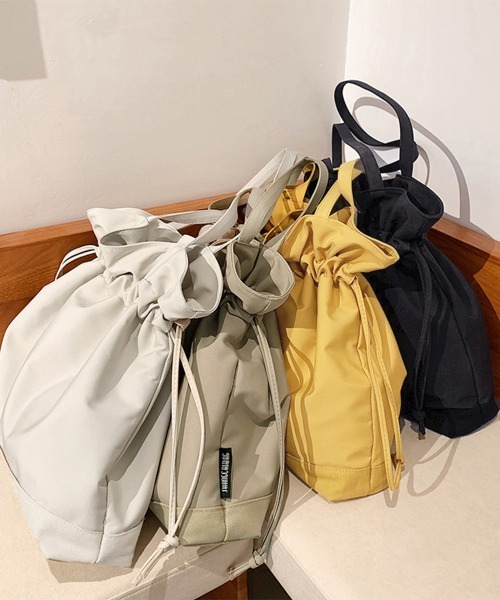 Miniministore(ミニミニストア)の「巾着バッグ ショルダーナイロンバッグ韓国(ショルダーバッグ・レディース・ブラック/アイボリー/イエロー/ベージュ・FREE)」の9枚目の写真