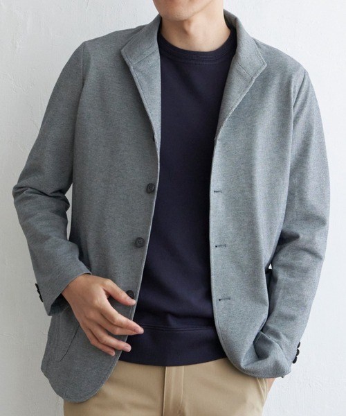 IKKA LOUNGE(イッカラウンジ)の「サーフニットスタンドジャケット(カバーオール・メンズ・グレー/ネイビー・L/XL/M/S)」の2枚目の写真