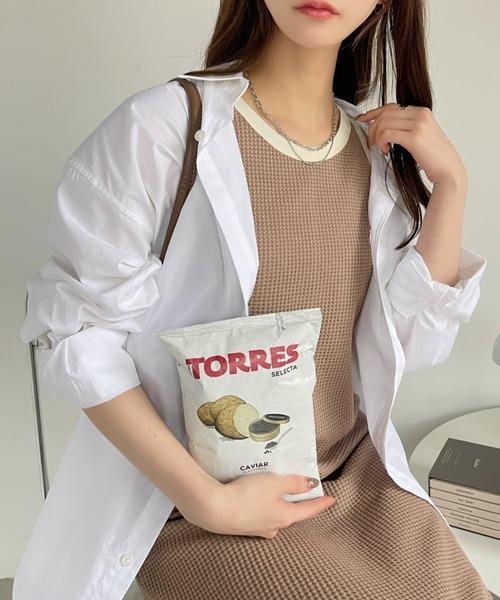 Ada.(エイダ)の「バイカラーデザイン アメスリ ワッフル ワンピース(ワンピース・レディース・チャコール/ネイビー/ベージュ・FREE)」の12枚目の写真