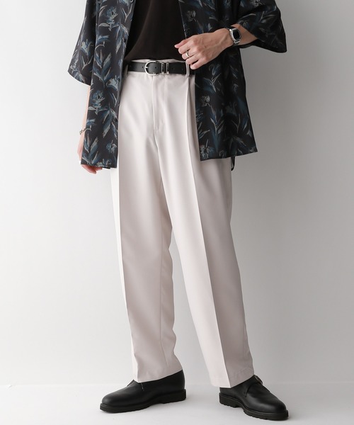 RAGEBLUE（レイジブルー）の「SILKY TWILL WIDE TAPARED SLACKS/シルキーポリクロス/ワイドテーパードスラックスパンツ（スラックス・メンズ・ブラック/グレー/ベージュ/ホワイト/ブラウン・SMALL/MEDIUM/LARGE）」の2枚目の写真