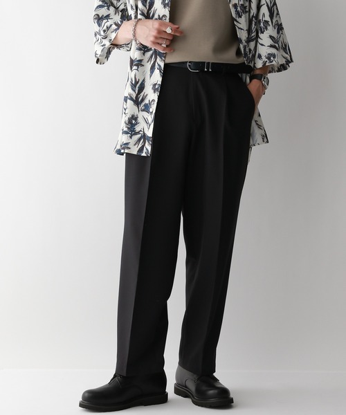 RAGEBLUE（レイジブルー）の「SILKY TWILL WIDE TAPARED SLACKS/シルキーポリクロス/ワイドテーパードスラックスパンツ（スラックス・メンズ・ブラック/グレー/ベージュ/ホワイト/ブラウン・SMALL/MEDIUM/LARGE）」の17枚目の写真