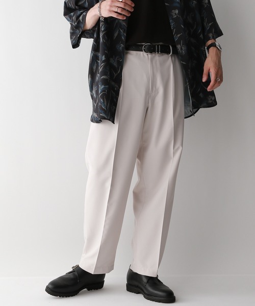 RAGEBLUE（レイジブルー）の「SILKY TWILL WIDE TAPARED SLACKS/シルキーポリクロス/ワイドテーパードスラックスパンツ（スラックス・メンズ・ブラック/グレー/ベージュ/ホワイト/ブラウン・SMALL/MEDIUM/LARGE）」の11枚目の写真