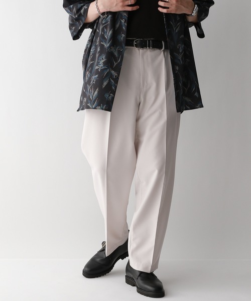 RAGEBLUE（レイジブルー）の「SILKY TWILL WIDE TAPARED SLACKS/シルキーポリクロス/ワイドテーパードスラックスパンツ（スラックス・メンズ・ブラック/グレー/ベージュ/ホワイト/ブラウン・SMALL/MEDIUM/LARGE）」の12枚目の写真