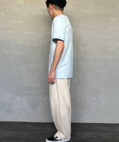 WEB限定】[FRED PERRY/フレッドペリー] 袖ティップライン鹿の子T