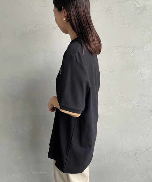 WEB限定】[FRED PERRY/フレッドペリー] 袖ティップライン鹿の子T