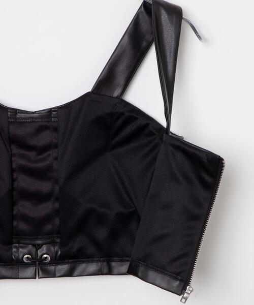 Figments（フィグメンツ）の「合皮レースアップビスチェ（キャミソール・レディース・ブラック・FREE）」の22枚目の写真