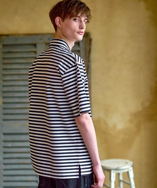 DRESSTERIOR（ドレステリア）の「◆【接触冷感/抗菌防臭/消臭】ICE CLEAR COTTON オーバーフィットボーダーポロシャツ（ポロシャツ・メンズ・ネイビー系2・90/92/91/94）」の9枚目の写真