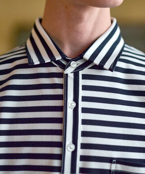 DRESSTERIOR（ドレステリア）の「◆【接触冷感/抗菌防臭/消臭】ICE CLEAR COTTON オーバーフィットボーダーポロシャツ（ポロシャツ・メンズ・ネイビー系2・90/92/91/94）」の10枚目の写真