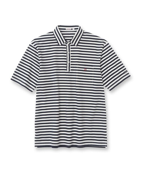 DRESSTERIOR（ドレステリア）の「◆【接触冷感/抗菌防臭/消臭】ICE CLEAR COTTON オーバーフィットボーダーポロシャツ（ポロシャツ・メンズ・ネイビー系2・90/92/91/94）」の14枚目の写真