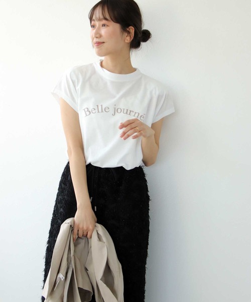 強撚天竺ノースリロゴカットソー（Tシャツ/カットソー）｜Jines（ジネス）