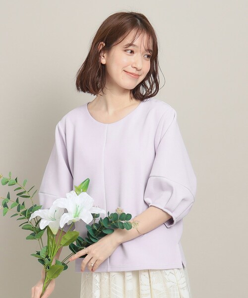 ITS'DEMO（イッツデモ）の「◆【マシンウォッシャブル】リップルプルオーバー（Tシャツ/カットソー・レディース・パープル/グリーン系/ブラック/オフホワイト・00）」の4枚目の写真