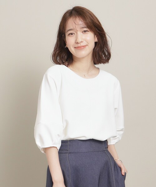 ITS'DEMO（イッツデモ）の「◆【マシンウォッシャブル】リップルプルオーバー（Tシャツ/カットソー・レディース・パープル/グリーン系/ブラック/オフホワイト・00）」の5枚目の写真