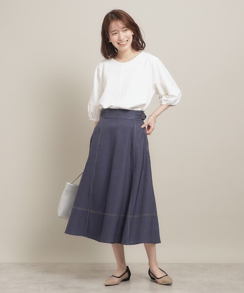 ITS'DEMO（イッツデモ）の「◆【マシンウォッシャブル】リップルプルオーバー（Tシャツ/カットソー・レディース・パープル/グリーン系/ブラック/オフホワイト・00）」の6枚目の写真