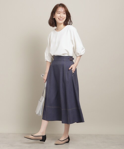 ITS'DEMO（イッツデモ）の「◆【マシンウォッシャブル】リップルプルオーバー（Tシャツ/カットソー・レディース・パープル/グリーン系/ブラック/オフホワイト・00）」の7枚目の写真