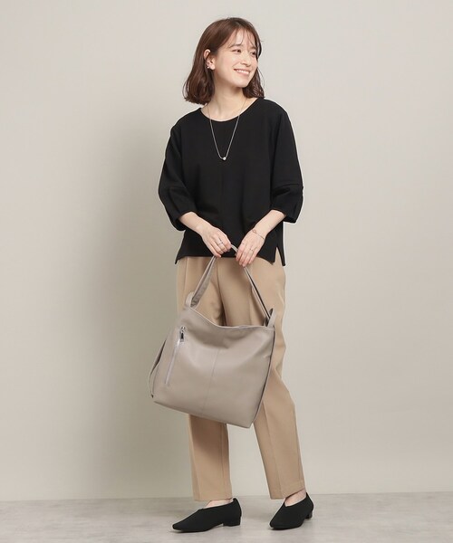 ITS'DEMO（イッツデモ）の「◆【マシンウォッシャブル】リップルプルオーバー（Tシャツ/カットソー・レディース・パープル/グリーン系/ブラック/オフホワイト・00）」の10枚目の写真