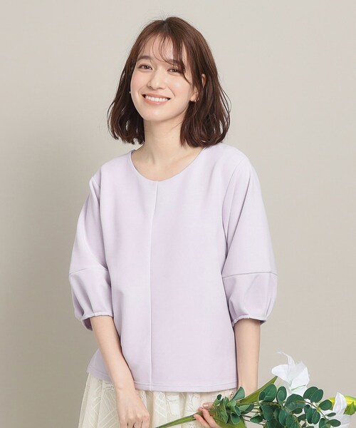 ITS'DEMO（イッツデモ）の「◆【マシンウォッシャブル】リップルプルオーバー（Tシャツ/カットソー・レディース・パープル/グリーン系/ブラック/オフホワイト・00）」の13枚目の写真