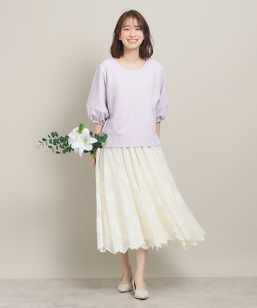 ITS'DEMO（イッツデモ）の「◆【マシンウォッシャブル】リップルプルオーバー（Tシャツ/カットソー・レディース・パープル/グリーン系/ブラック/オフホワイト・00）」の14枚目の写真