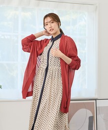 接触冷感 シアーニット ロングカーディガン