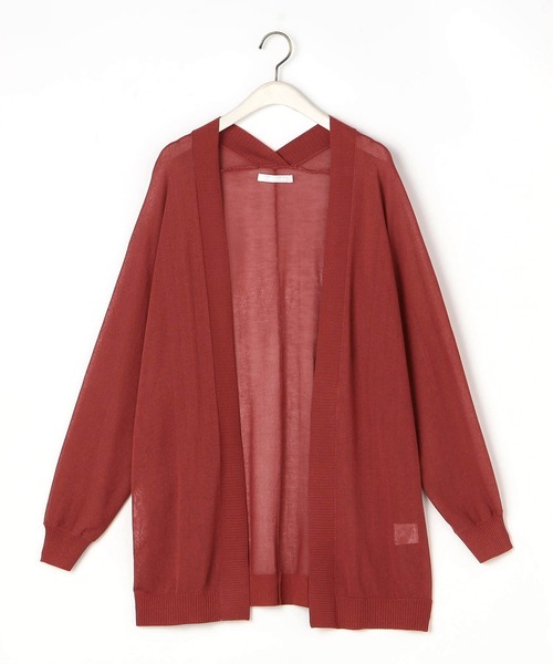 NICOLE white（ニコルホワイト）の「接触冷感 シアーニット ロングカーディガン（カーディガン/ボレロ・レディース・ブラック/オフホワイト/グレー/グリーン/オレンジ・FREE）」の10枚目の写真