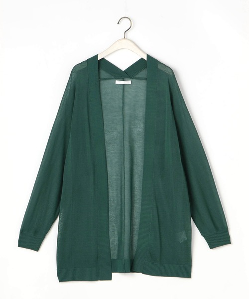 NICOLE white（ニコルホワイト）の「接触冷感 シアーニット ロングカーディガン（カーディガン/ボレロ・レディース・ブラック/オフホワイト/グレー/グリーン/オレンジ・FREE）」の13枚目の写真