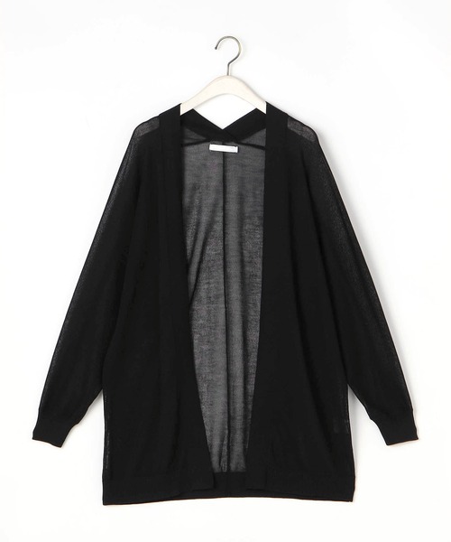 NICOLE white（ニコルホワイト）の「接触冷感 シアーニット ロングカーディガン（カーディガン/ボレロ・レディース・ブラック/オフホワイト/グレー/グリーン/オレンジ・FREE）」の14枚目の写真