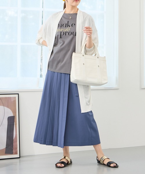 NICOLE white（ニコルホワイト）の「接触冷感 シアーニット ロングカーディガン（カーディガン/ボレロ・レディース・ブラック/オフホワイト/グレー/グリーン/オレンジ・FREE）」の6枚目の写真