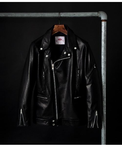 JAMES GROSE / ジェームスグロース：【ONLY ARK】別注 NEW MANILA JACKET HORSE HIDE：ONLYARK-0-1052[MUS]（ライダースジャケット）｜JAMES GROSE（ジェームスグロース）