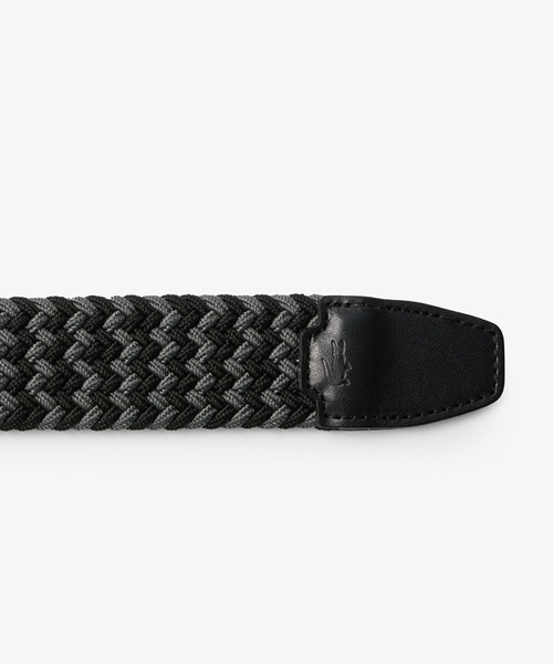 LACOSTE(ラコステ)の「マルチカラーストレッチメッシュベルト(ブラック)(ベルト・メンズ・ブラック/ネイビー・FREE)」の4枚目の写真