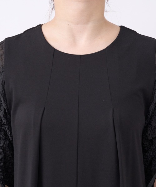 un dix cors（アンディコール）の「《オケージョン》袖ギャザーシルケットワンピース（ドレス・レディース・ブラック・FREE）」の14枚目の写真