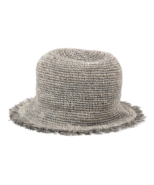 LAKOLE(ラコレ)の「ペーパーフリンジハット / 100135(ハット・レディース・ライトグリーン/オフホワイト/グレー・FREE)」の7枚目の写真