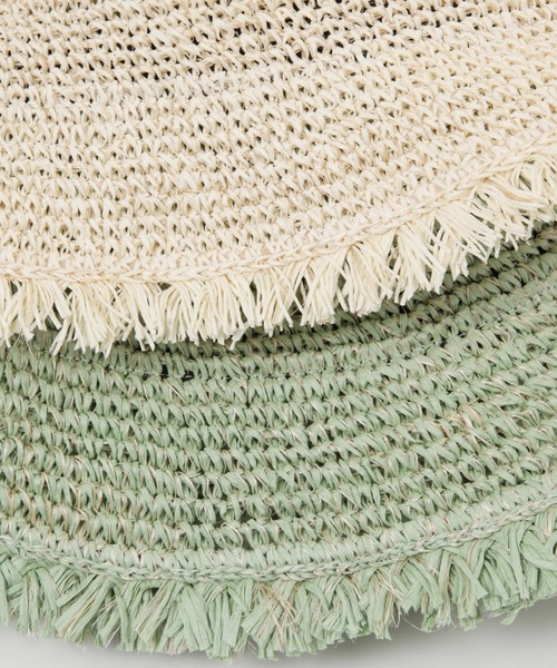 LAKOLE(ラコレ)の「ペーパーフリンジハット / 100135(ハット・レディース・ライトグリーン/オフホワイト/グレー・FREE)」の12枚目の写真