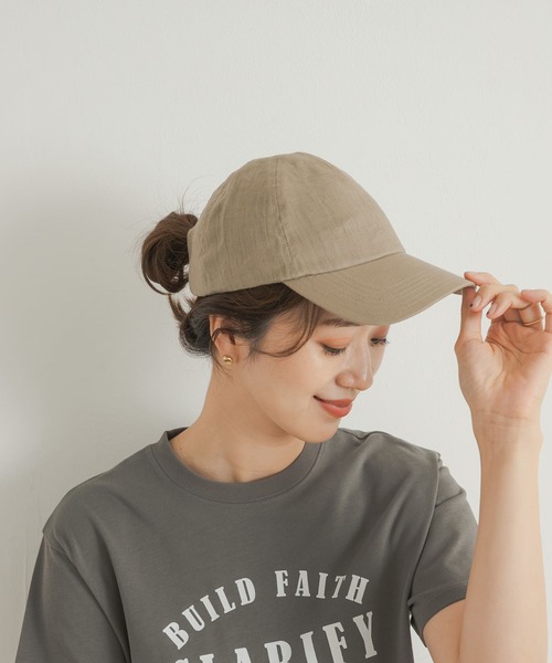URBAN RESEARCH DOORS(アーバンリサーチドアーズ)の「リネンキャップ(キャップ・レディース・ブラック/ナチュラル/ベージュ系その他・-)」の4枚目の写真