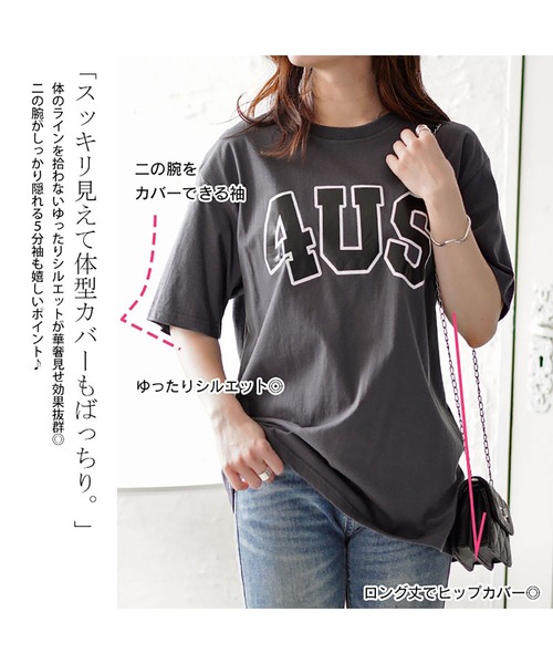 GOLDJAPAN(ゴールドジャパン)の「オーバーサイズロゴTシャツ【大きいサイズ対応】(Tシャツ/カットソー・レディース・グレー・LL/3L/4L)」の4枚目の写真