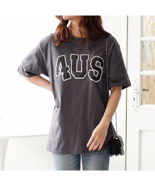 GOLDJAPAN(ゴールドジャパン)の「オーバーサイズロゴTシャツ【大きいサイズ対応】(Tシャツ/カットソー・レディース・グレー・LL/3L/4L)」の10枚目の写真