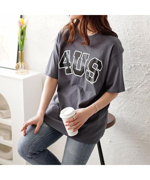 GOLDJAPAN(ゴールドジャパン)の「オーバーサイズロゴTシャツ【大きいサイズ対応】(Tシャツ/カットソー・レディース・グレー・LL/3L/4L)」の11枚目の写真