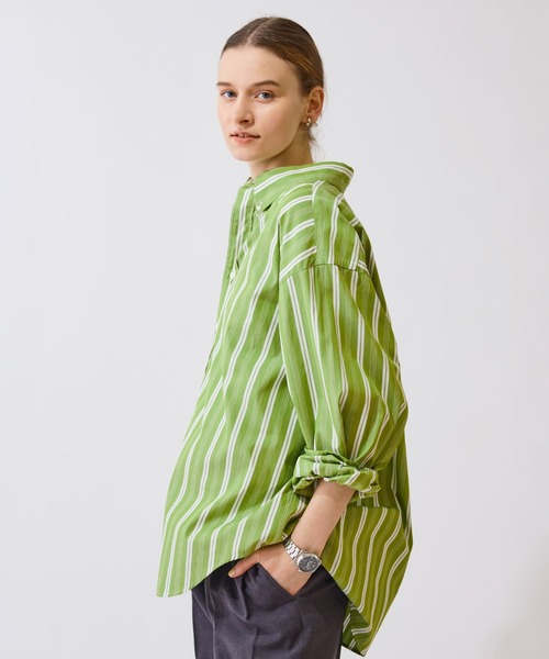 THE SHINZONE（ザ　シンゾーン）の「STRIPE DADDY SHIRTS（シャツ/ブラウス・レディース・グリーン/ブルー・SMALL/REGULAR）」の12枚目の写真
