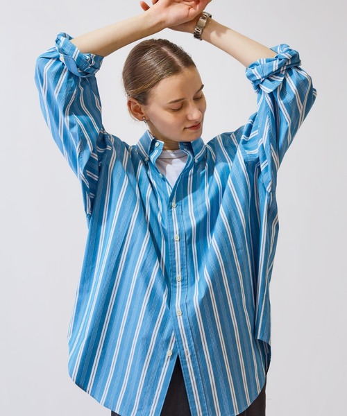 THE SHINZONE（ザ　シンゾーン）の「STRIPE DADDY SHIRTS（シャツ/ブラウス・レディース・グリーン/ブルー・SMALL/REGULAR）」の13枚目の写真