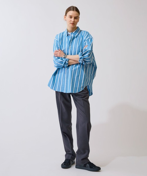 THE SHINZONE（ザ　シンゾーン）の「STRIPE DADDY SHIRTS（シャツ/ブラウス・レディース・グリーン/ブルー・SMALL/REGULAR）」の14枚目の写真