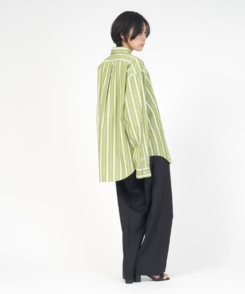 THE SHINZONE（ザ　シンゾーン）の「STRIPE DADDY SHIRTS（シャツ/ブラウス・レディース・グリーン/ブルー・SMALL/REGULAR）」の7枚目の写真
