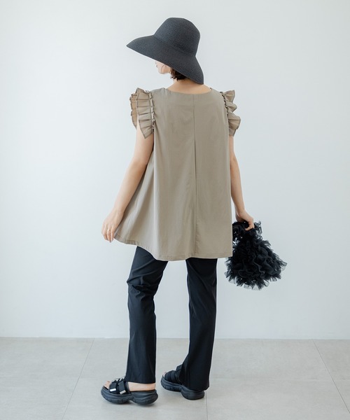 rectangle（レクタングル）の「つば広ビッグストローハット（ハット・レディース・ベージュ/アイボリー/ブラック・FREE）」の9枚目の写真