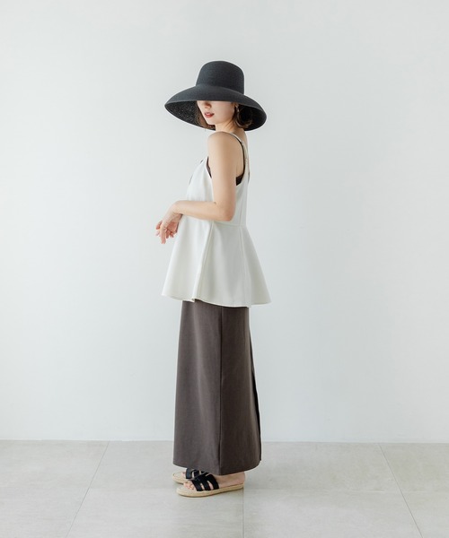 rectangle（レクタングル）の「つば広ビッグストローハット（ハット・レディース・ベージュ/アイボリー/ブラック・FREE）」の11枚目の写真