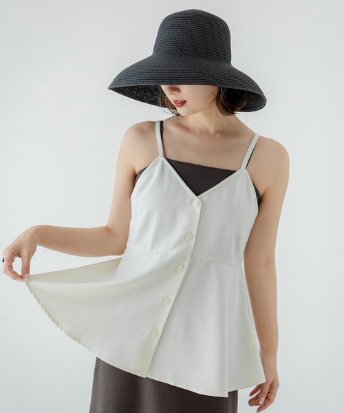 rectangle（レクタングル）の「つば広ビッグストローハット（ハット・レディース・ベージュ/アイボリー/ブラック・FREE）」の12枚目の写真