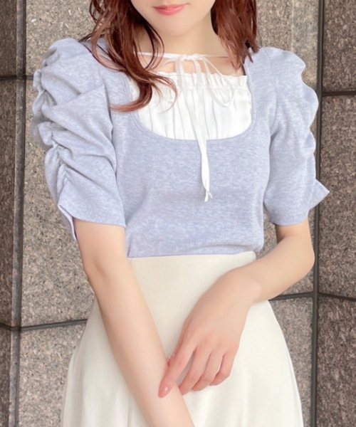 NOMAE（ノーマエ）の「フリルレイヤードトップス（Tシャツ/カットソー・レディース・ブルー系その他/ブラック/ピンク系その他/グレー・FREE）」の22枚目の写真