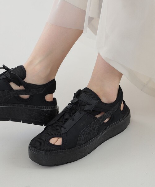 Ray BEAMS（レイビームス）の「PUMA × Ray BEAMS / 別注 プラットフォーム トレース ライト ミュール（スニーカー・レディース・ホワイト/ブラック・23.5cm/25.0cm/24.5cm/24.0cm/23.0cm）」の14枚目の写真