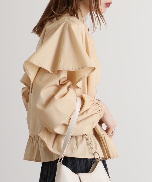 atONE(アットワン)の「atONE ポプリンフリルシャツ(シャツ/ブラウス・レディース・アイボリー/ブラック/ベージュ・M/L)」の18枚目の写真