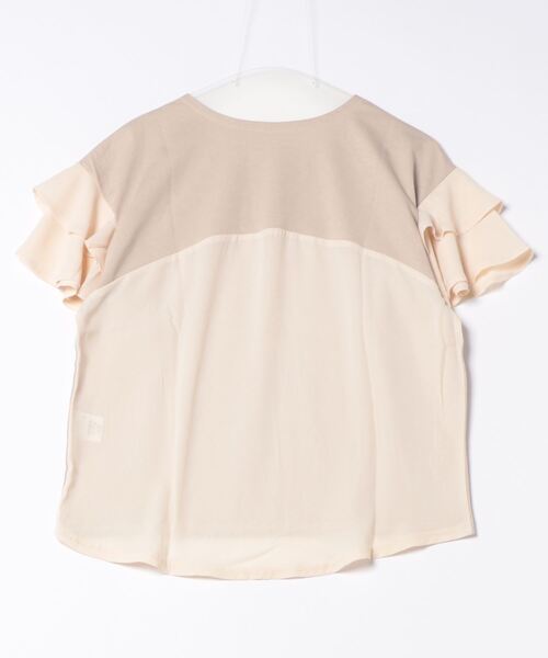 and it_(アンドイット)の「異素材切替ティアード袖プルオーバー(Tシャツ/カットソー・レディース・ブラック/オフホワイト/グレイッシュベージュ・M)」の4枚目の写真