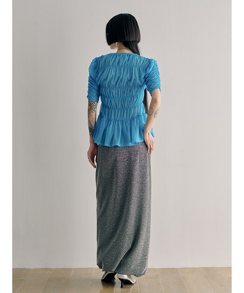 SORIN（ソリン ）の「Sheer Tricot Shirring T-shirt（Tシャツ